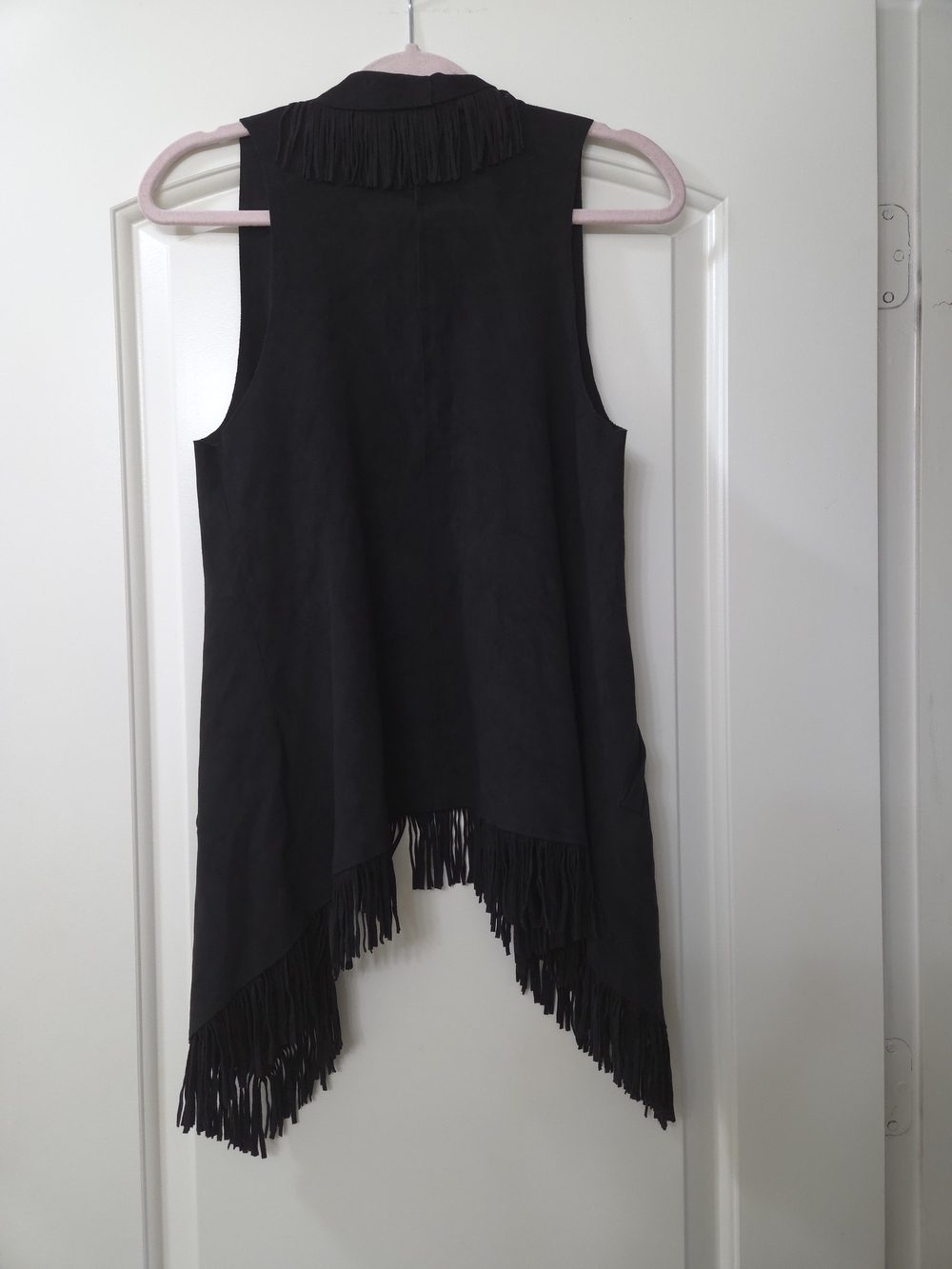 TCEC Black Fringe Suede-Look Vest - Picture 2 of 3